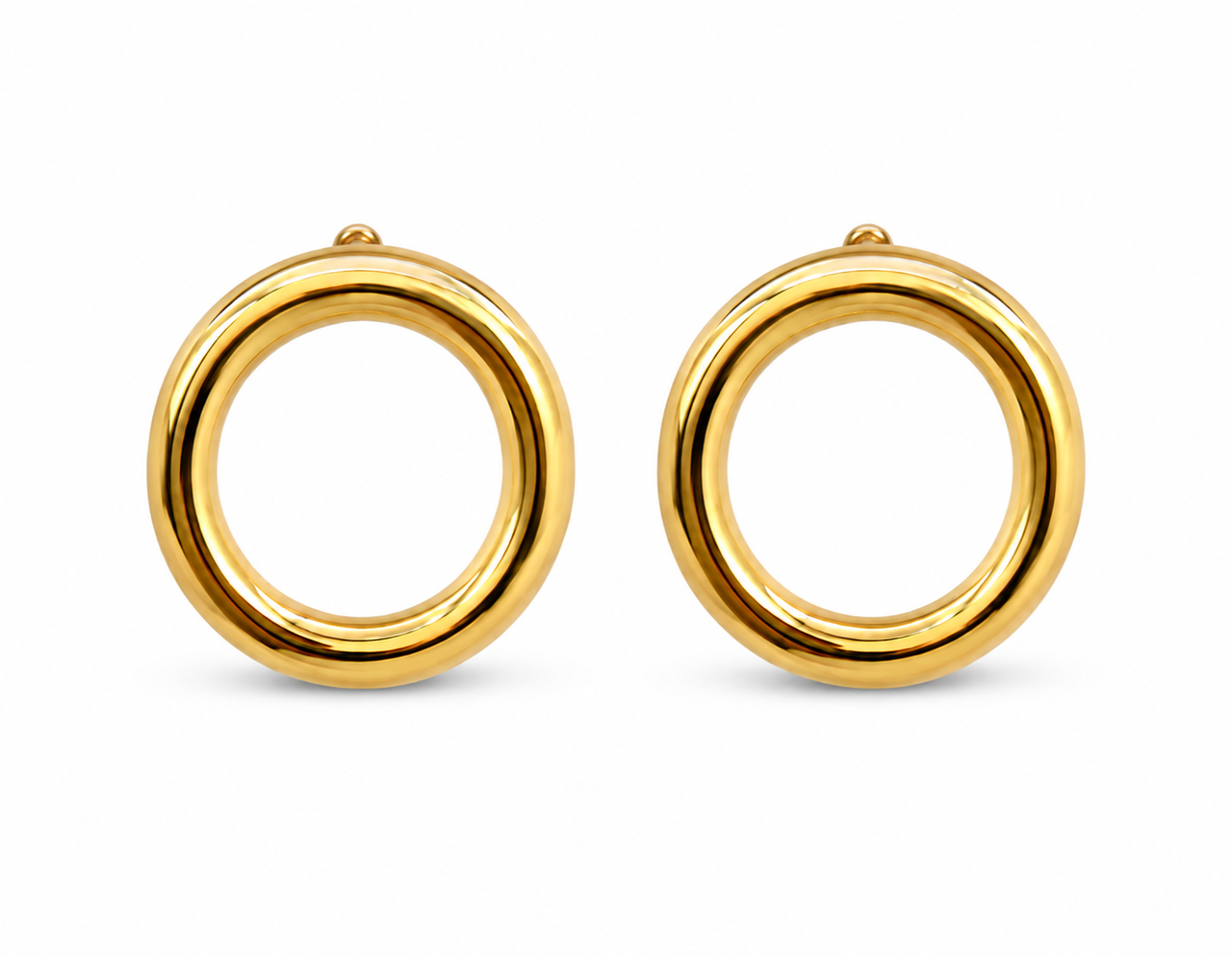 Aros Bold Oval con Baño de Oro 18K