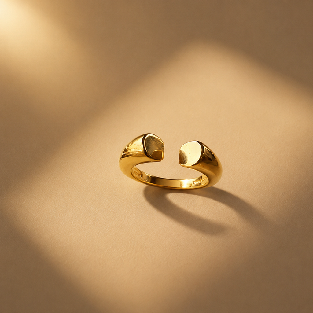 Anillo Doble Esencia con Baño de Oro 18K