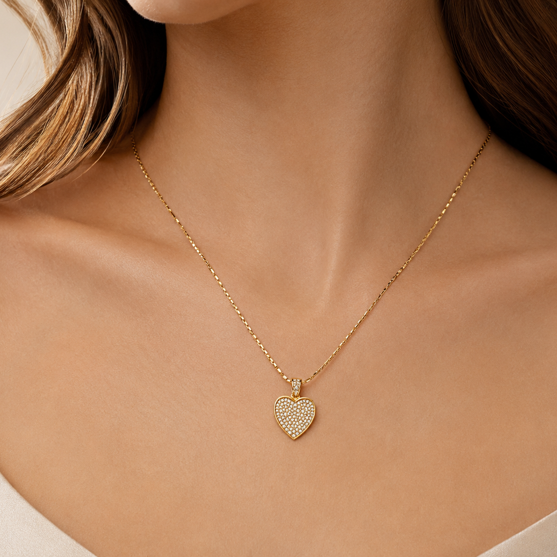 Collar Corazón Lumina con Baño de Oro 18K.