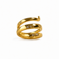 Anillo Triple Línea con Baño de Oro 18K