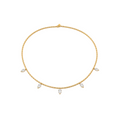 Collar Mostacilla con Cristales con Baño de Oro 18K.