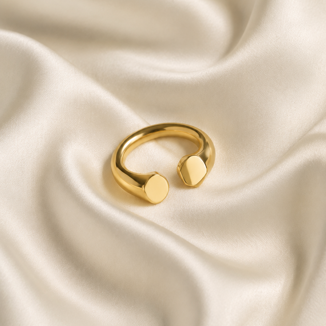 Anillo Doble Esencia con Baño de Oro 18K