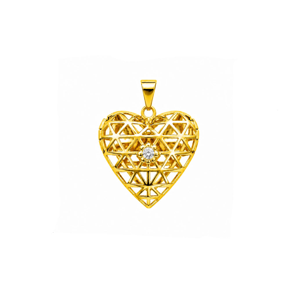 Dije Relicario Corazón Dorado