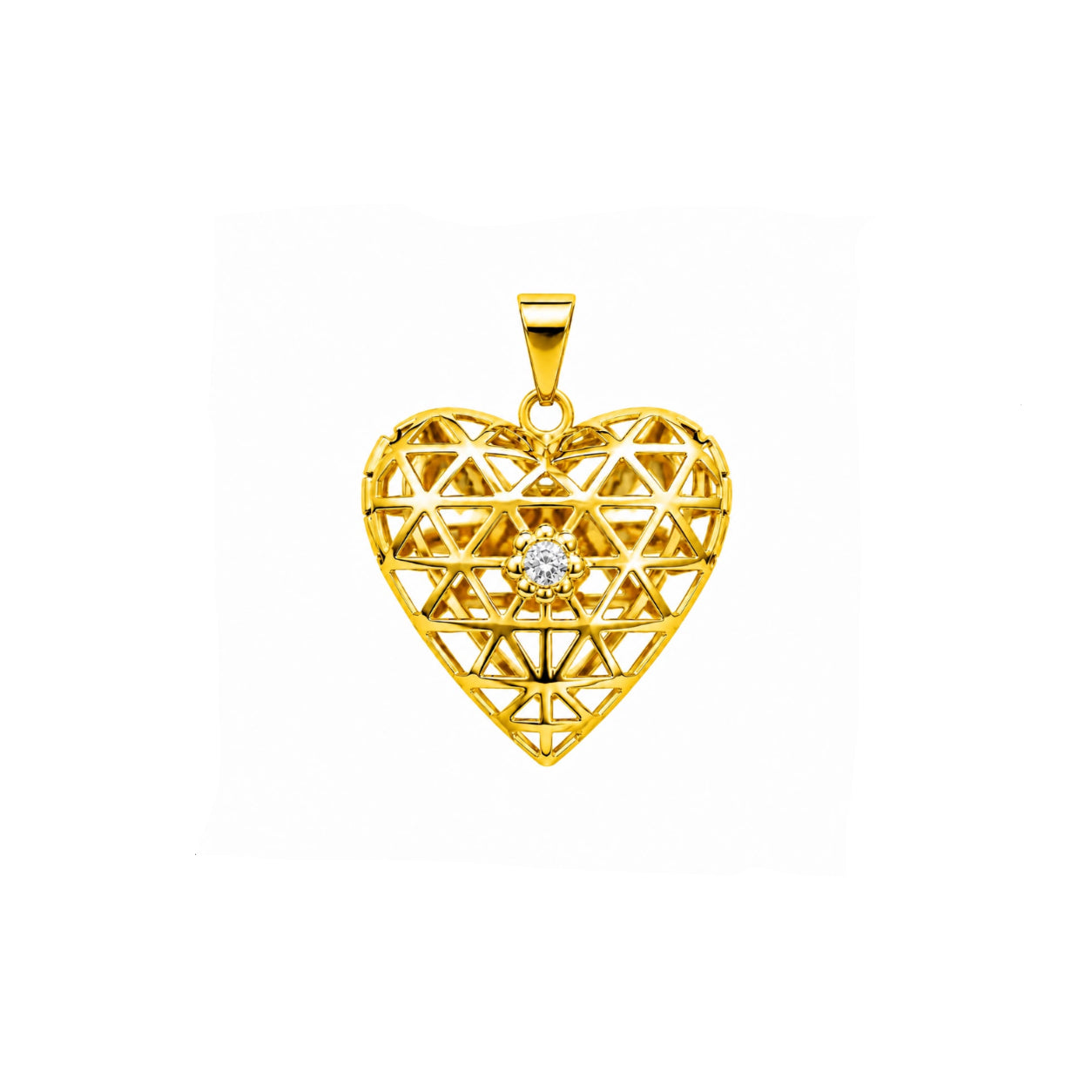 Dije Relicario Corazón Dorado