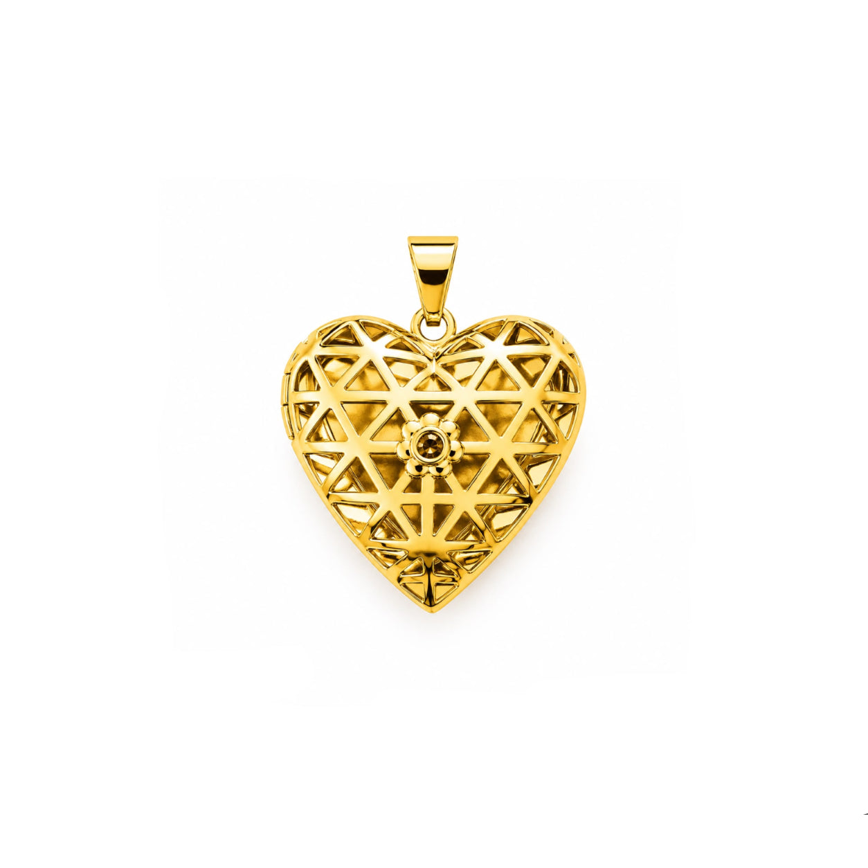 Dije Relicario Corazón Dorado