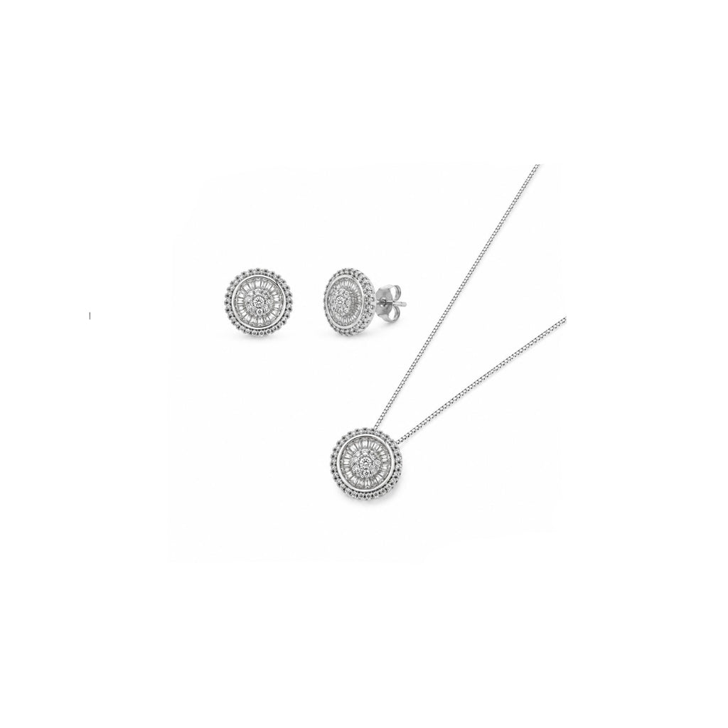 Conjunto Elegance Halo con baño de Oro 18K