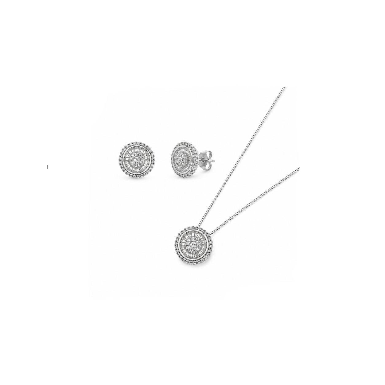 Conjunto Elegance Halo con baño de Oro 18K