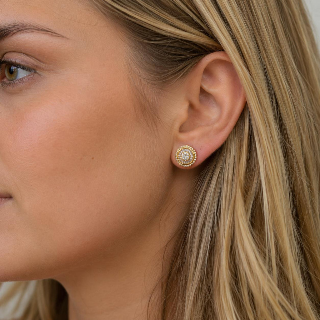 Conjunto Elegance Halo con baño de Oro 18K