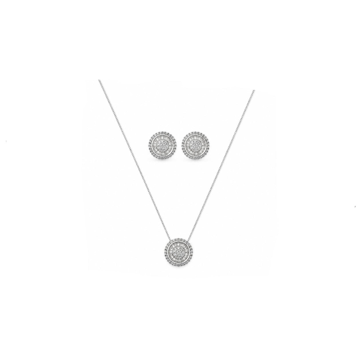 Conjunto Elegance Halo con baño de Oro 18K