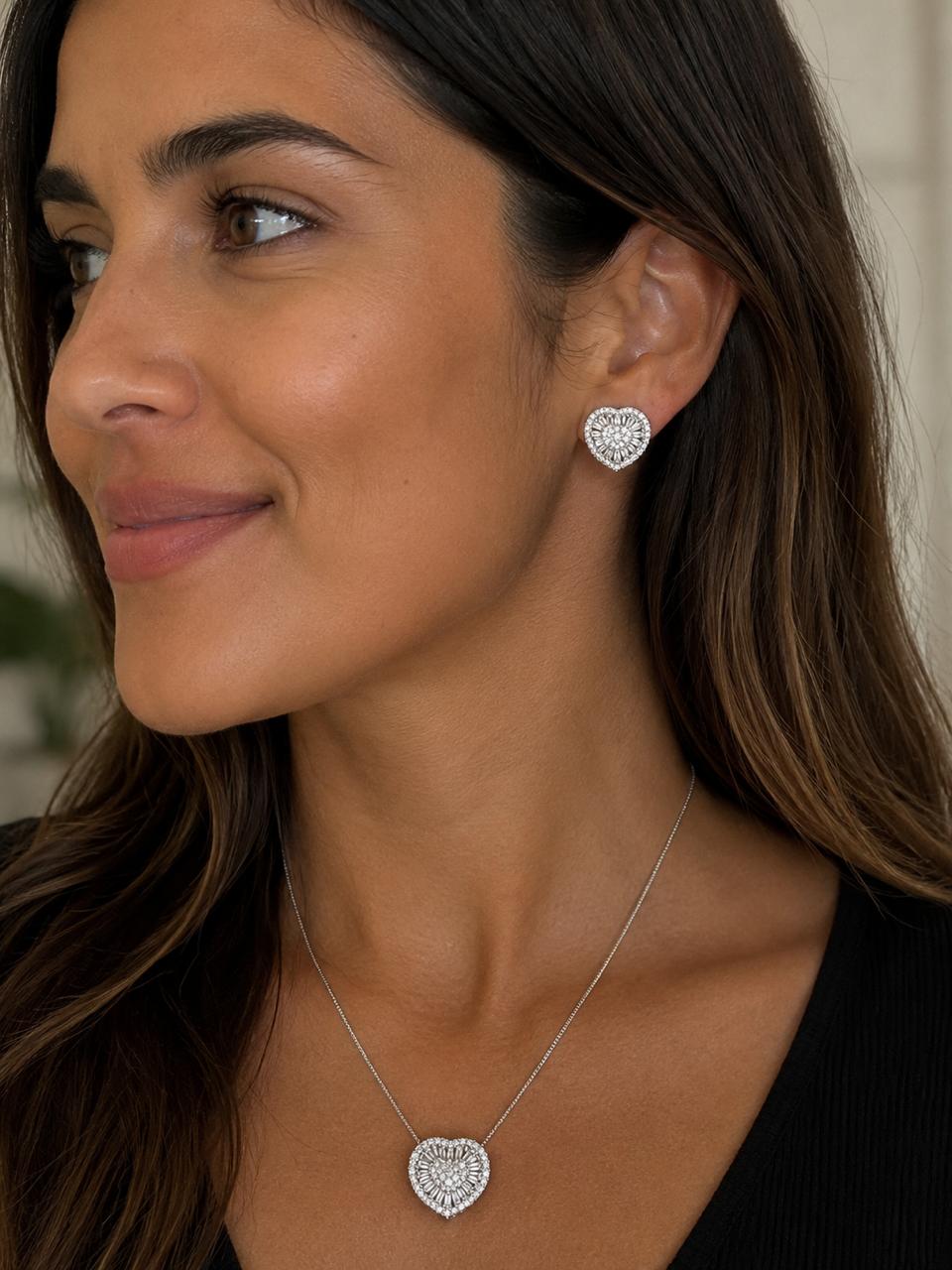 Conjunto Infinito Baguette con baño de Oro 18K