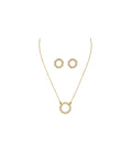 Conjunto Halo Baguette con baño de Oro 18K