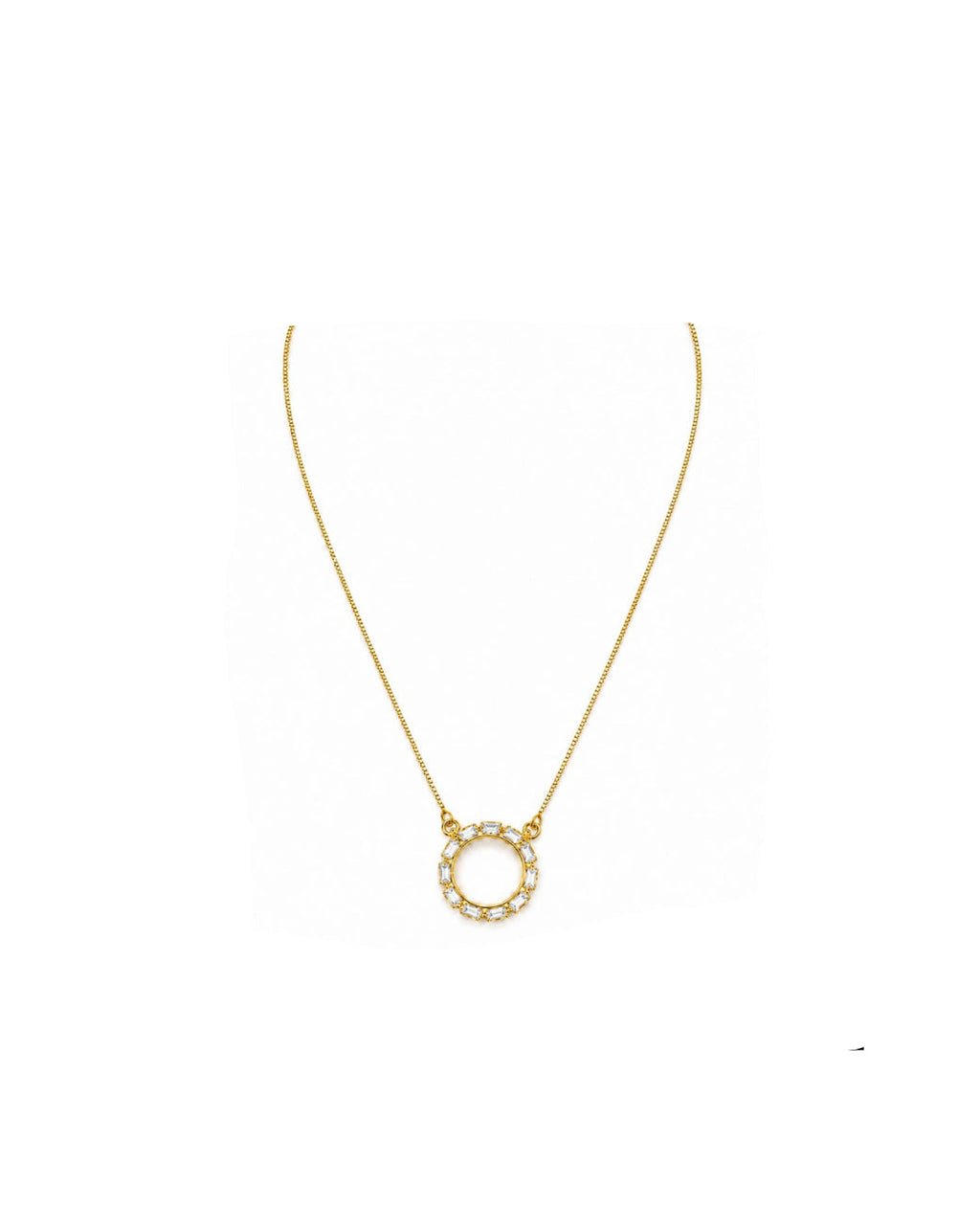 Conjunto Halo Baguette con baño de Oro 18K