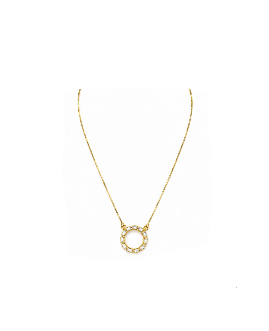 Conjunto Halo Baguette con baño de Oro 18K