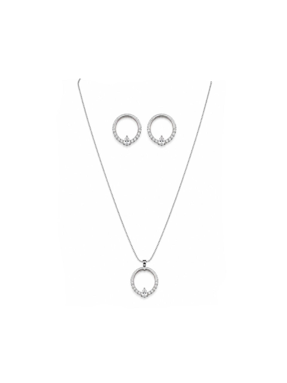 Conjunto Halo Brillante con baño de Oro 18k