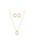 Conjunto Halo Brillante con baño de Oro 18k