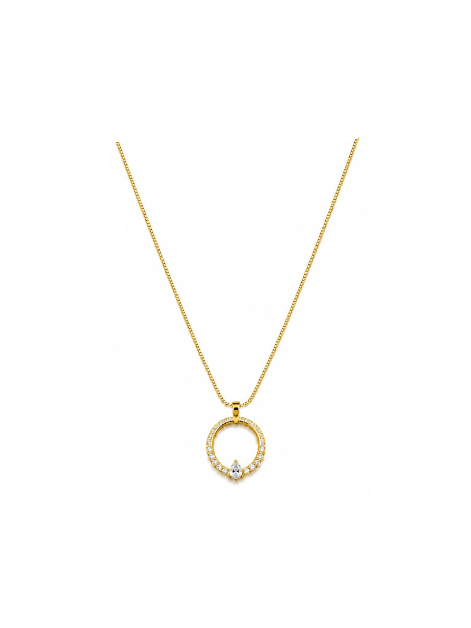 Conjunto Halo Brillante con baño de Oro 18k