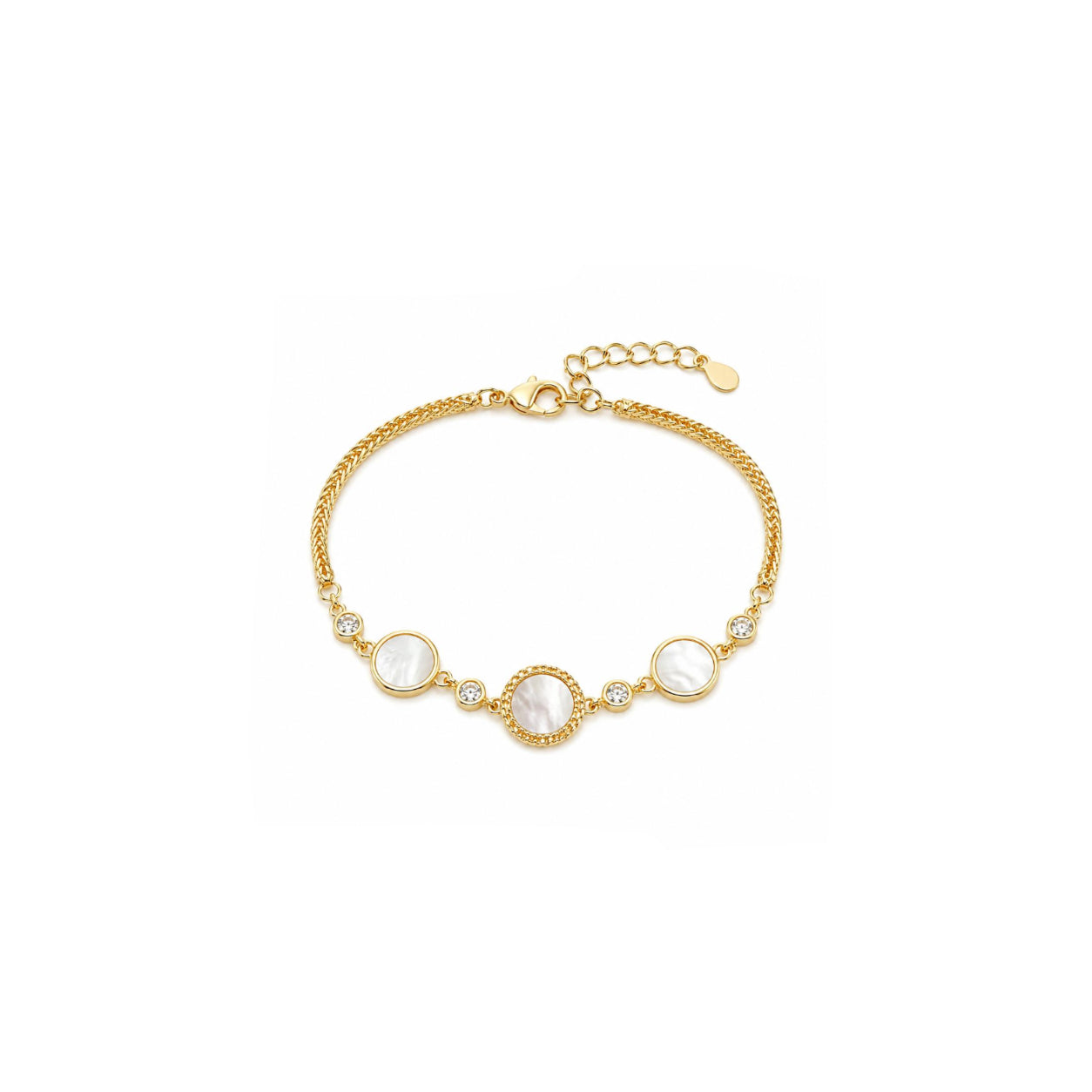 Pulsera Nácar Elegance con Baño de Oro 18K.