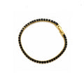 Pulsera Tennis Noir Élégance con Baño de Oro 18K.
