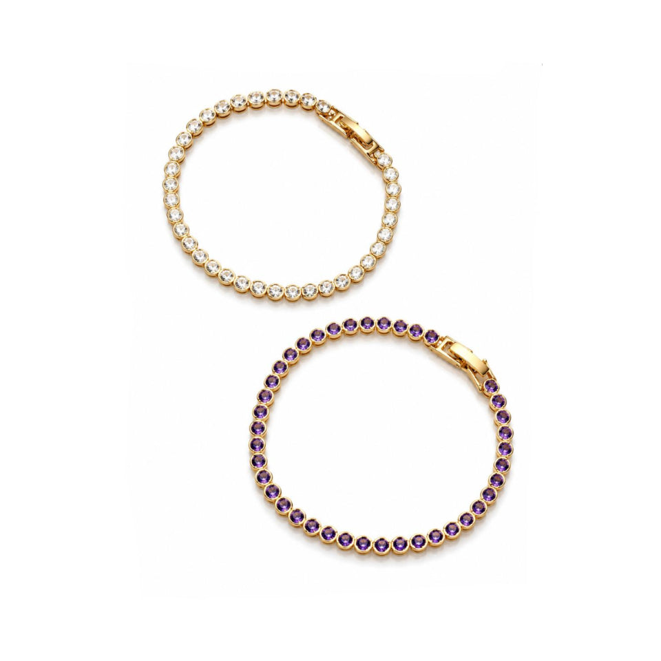 Pulsera Tennis Éternelle con Baño de Oro 18K.