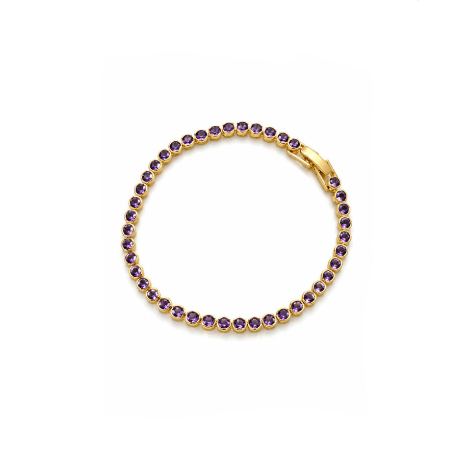 Pulsera Tennis Éternelle con Baño de Oro 18K.