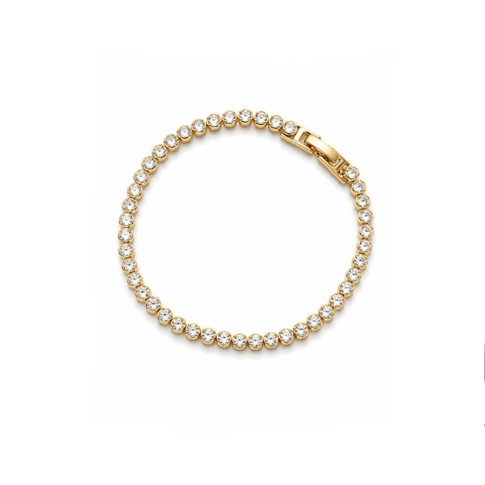 Pulsera Tennis Éternelle con Baño de Oro 18K.