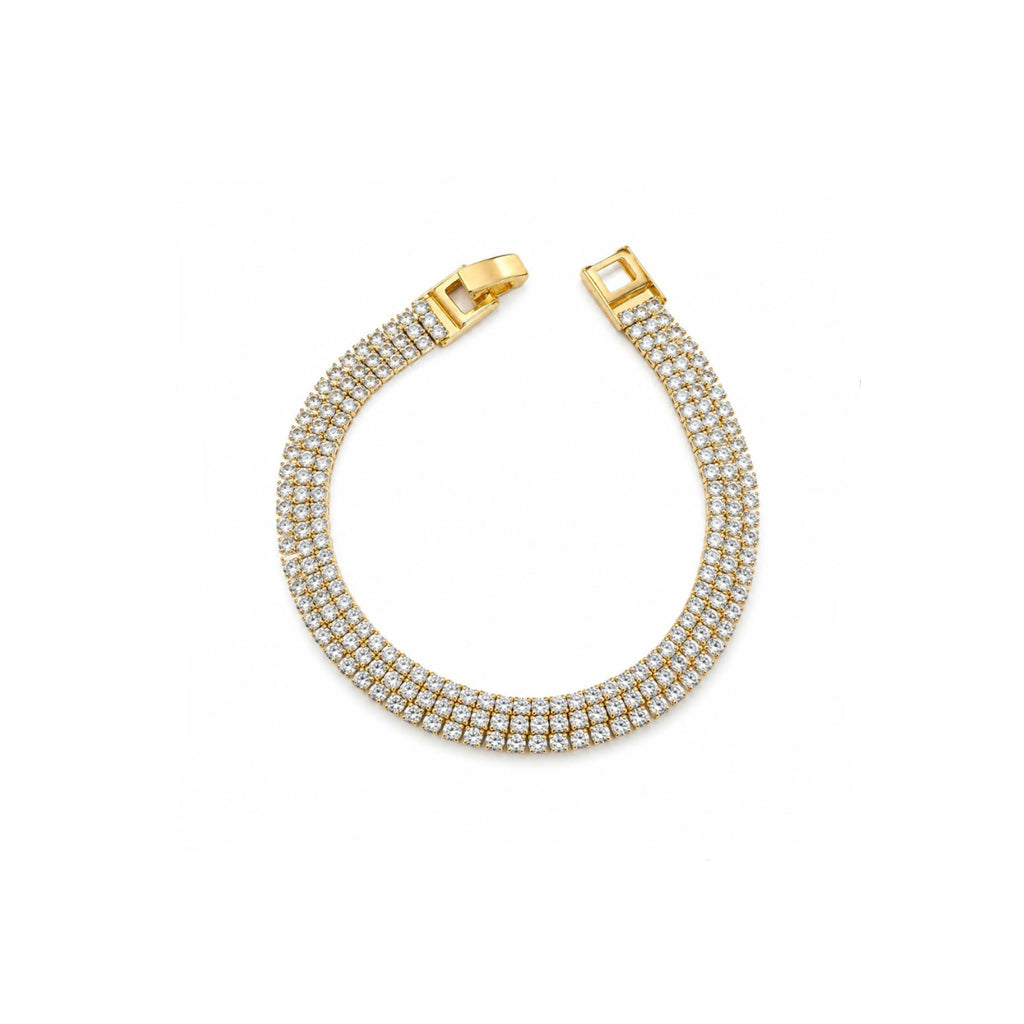 Pulsera Triple Tennis Radiance con Baño de Oro 18K.