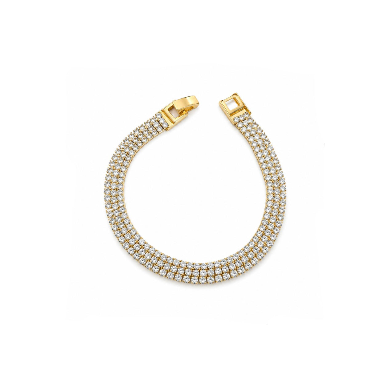 Pulsera Triple Tennis Radiance con Baño de Oro 18K.