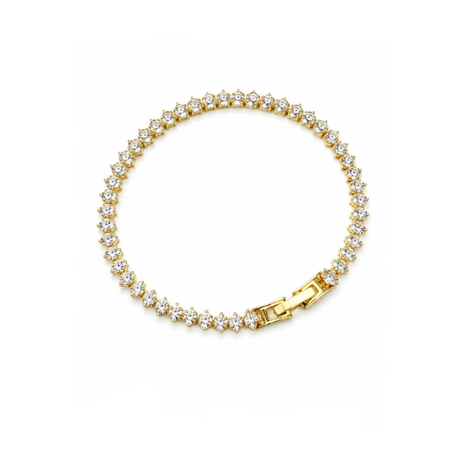 Pulsera Tennis Hexa Shine con Baño de Oro 18K.
