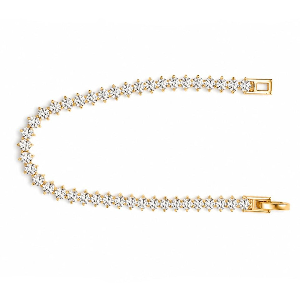 Pulsera Tennis Hexa Shine con Baño de Oro 18K.