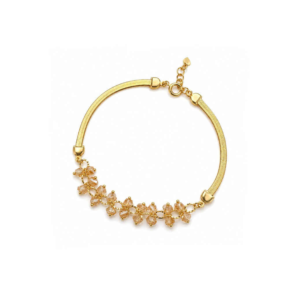Pulsera Champagne Bloom con Baño de Oro 18K.