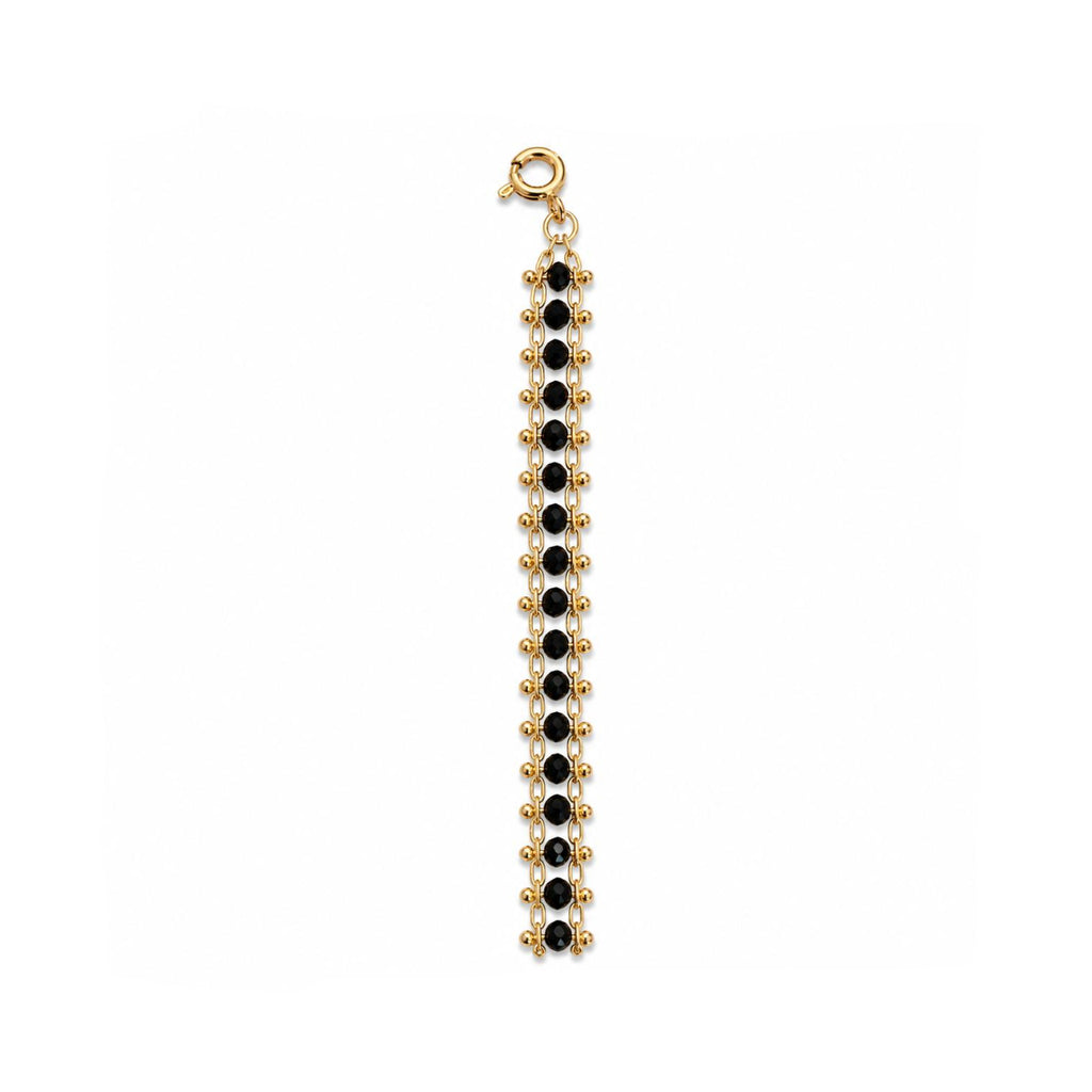 Pulsera Onyx Élégance con Baño de Oro 18K.