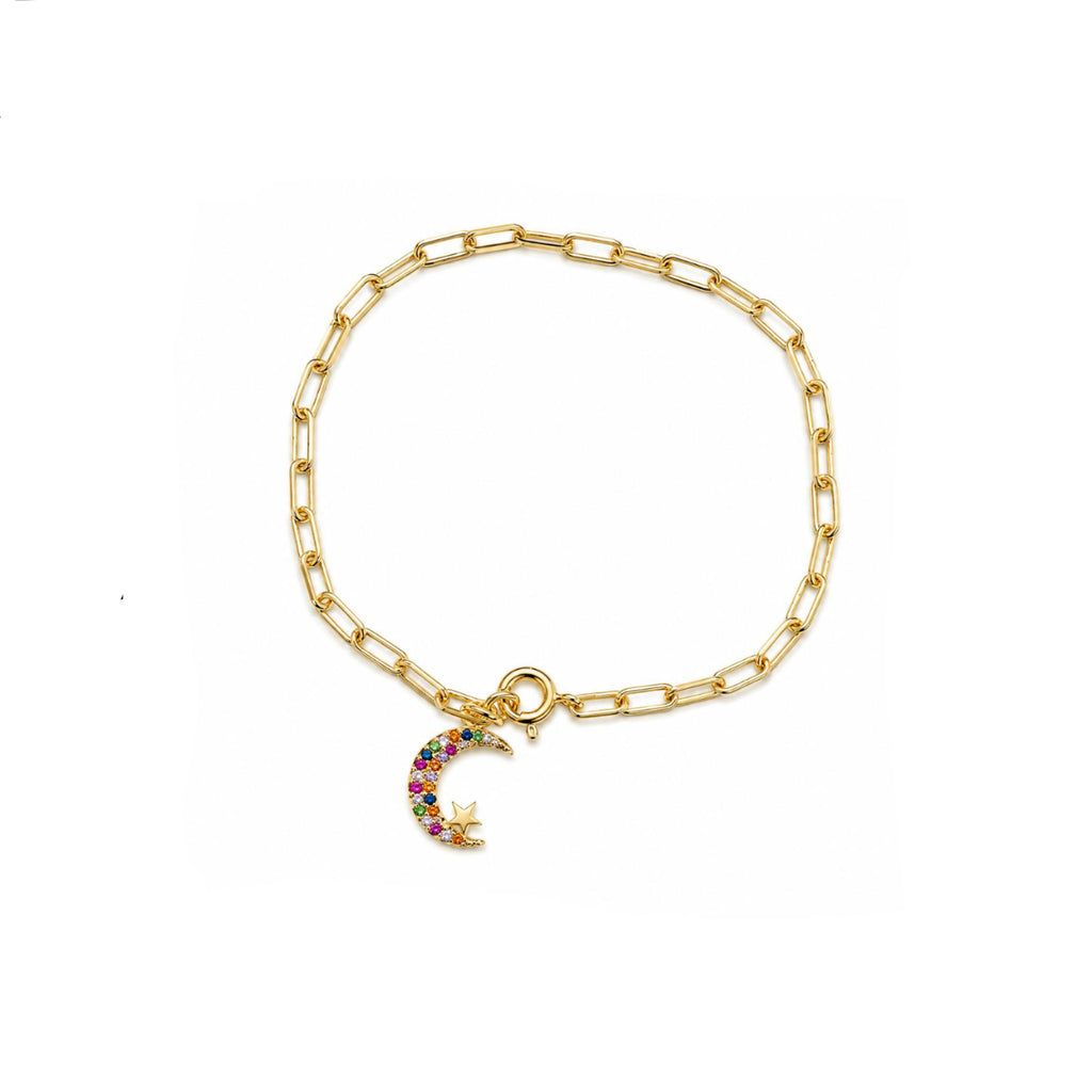 Pulsera Celestial Moon con Baño de Oro 18K.