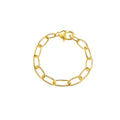 Pulsera Eslabones  Corazón con Baño de Oro 18K.