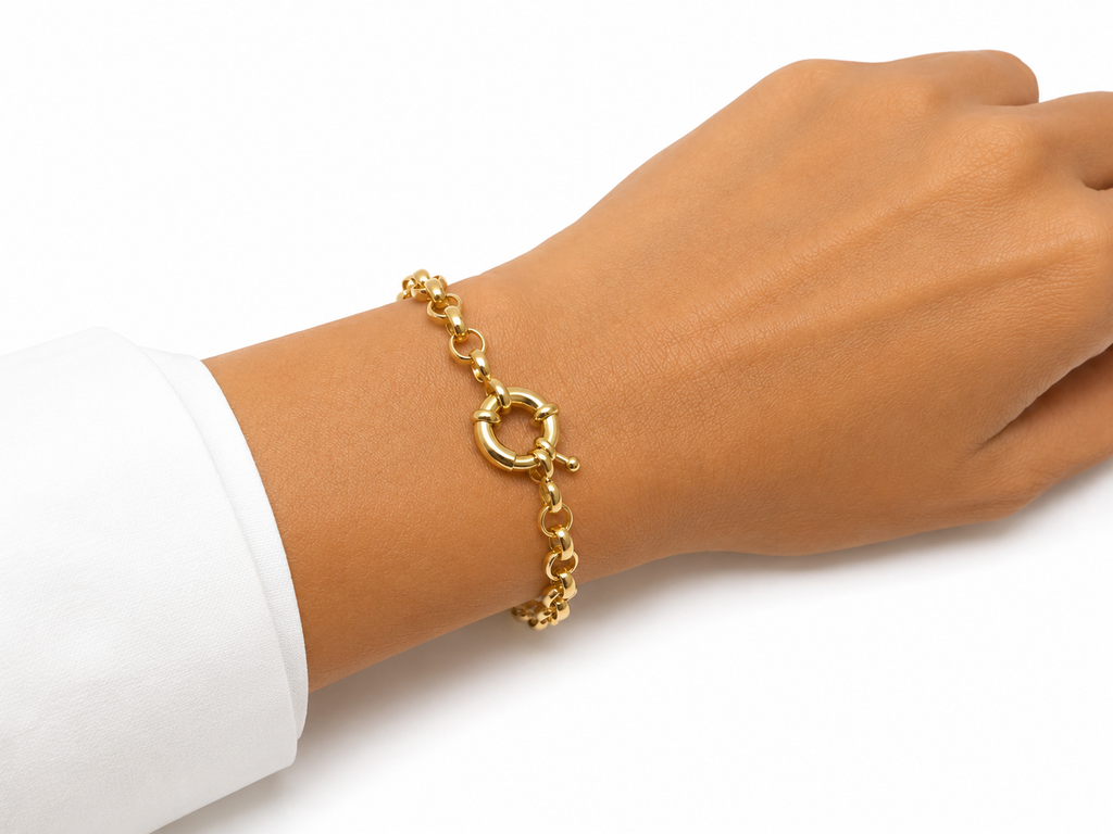 Pulsera Rolo Chic con Baño de Oro 18K