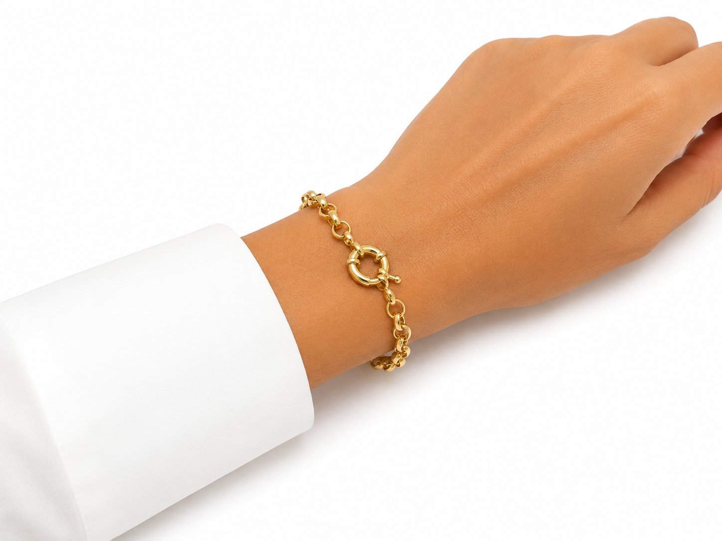 Pulsera Rolo Chic con Baño de Oro 18K
