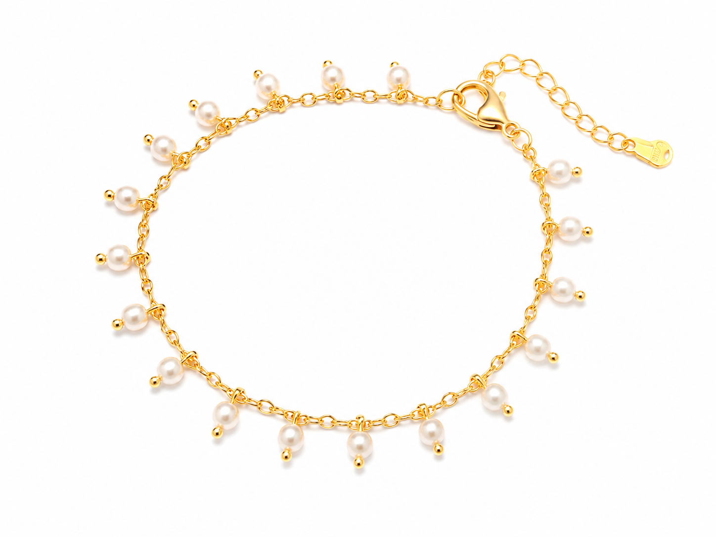 Pulsera Perlas Chic con Baño de Oro 18K