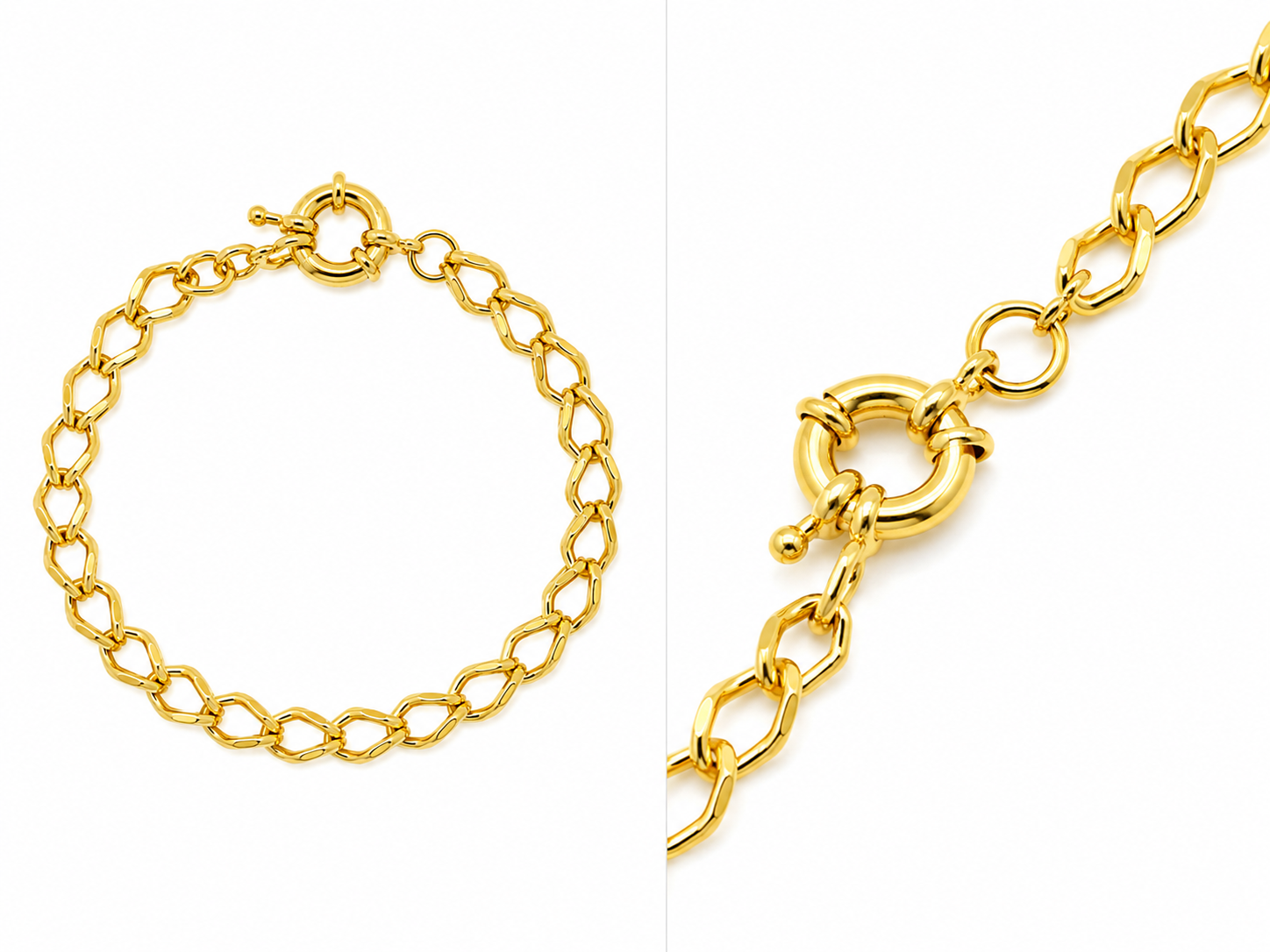 Pulsera Sculptural Gold con Baño de Oro 18K