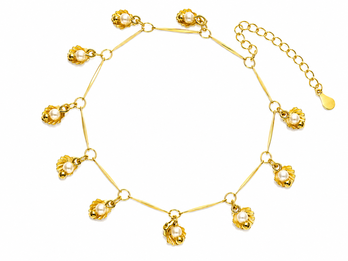 Pulsera Perla Mar con Baño de Oro 18K