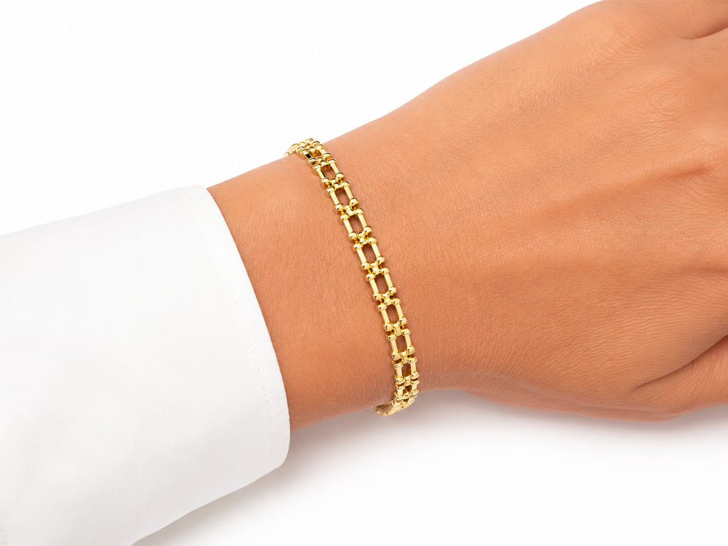 Pulsera Classic Tiffany con Baño de Oro 18K