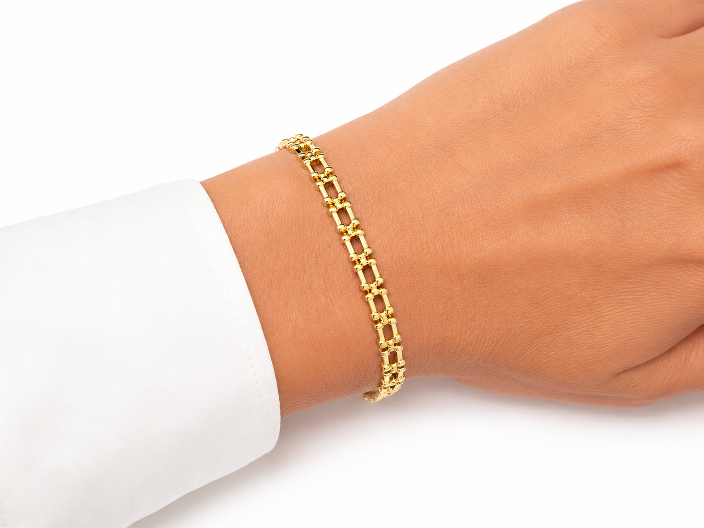 Pulsera Classic Tiffany con Baño de Oro 18K