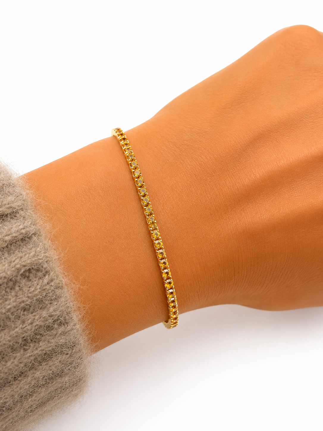 Pulsera Elasticada Glow con Baño de Oro 18K