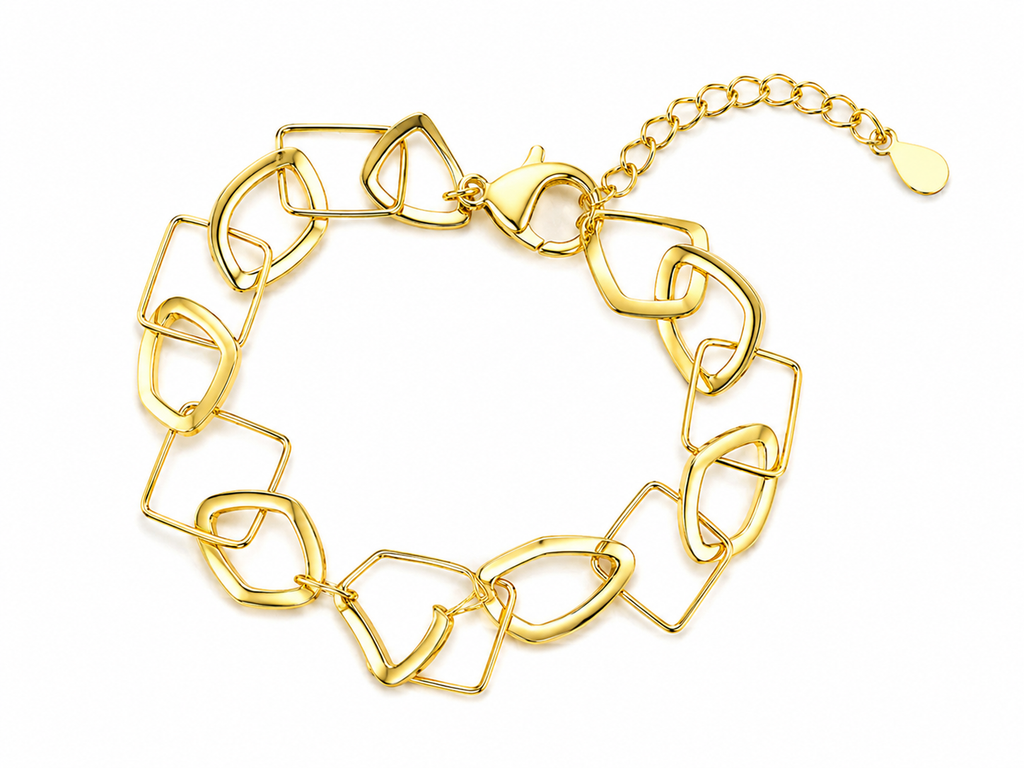 Pulsera Dorada Sculptural Gold con Baño de Oro 18K Alenza dorado amarillo baño oro 18K