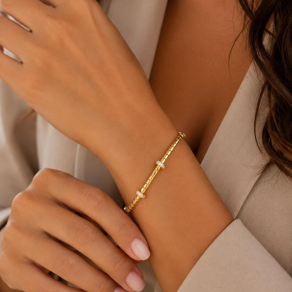 Pulsera Radiant Touch con Baño de Oro 18K.